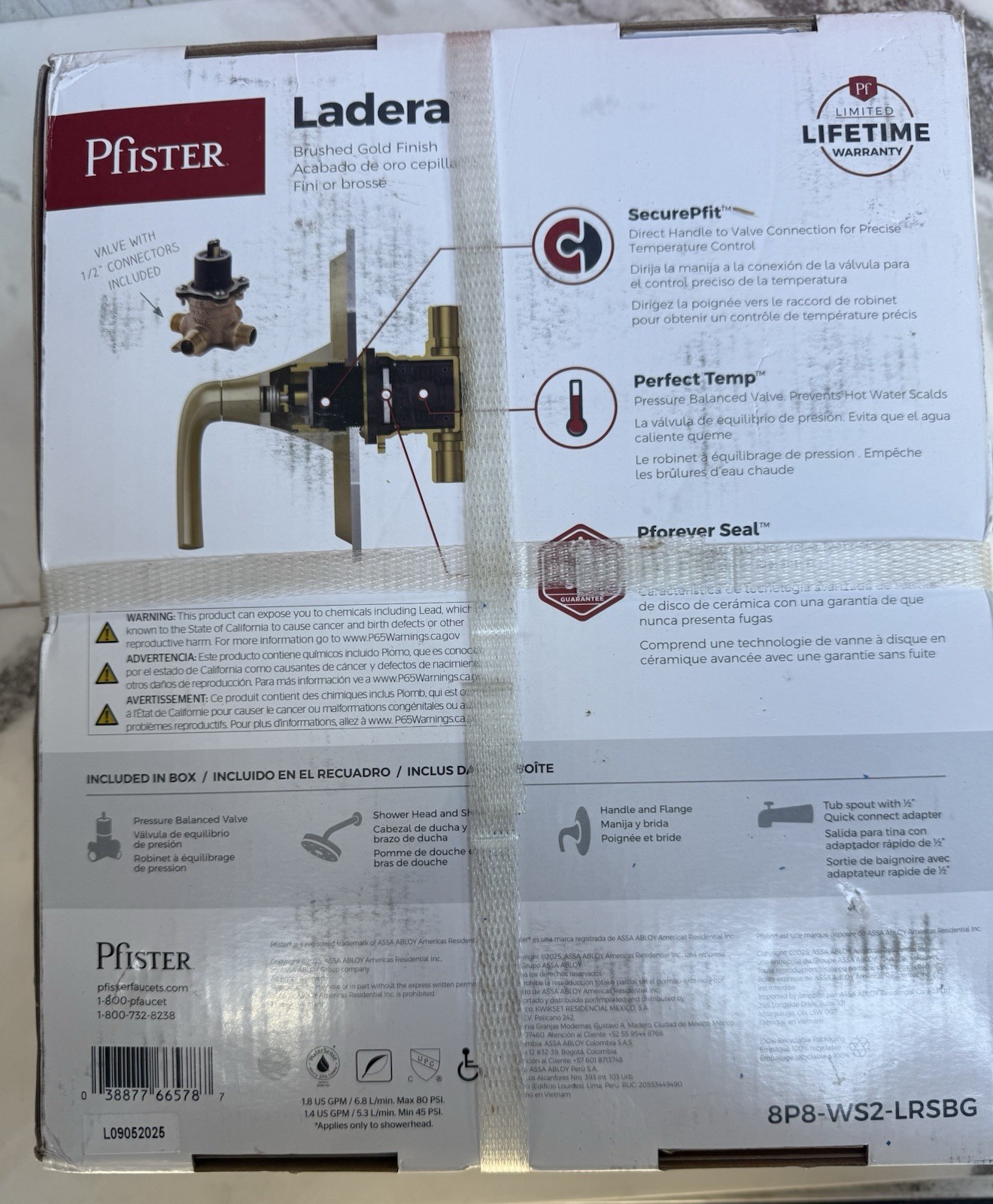 Pfister Ladera Brushed Gold Single-Handle Tub/Shower Faucet Trim Kit w/ Valve gallery
