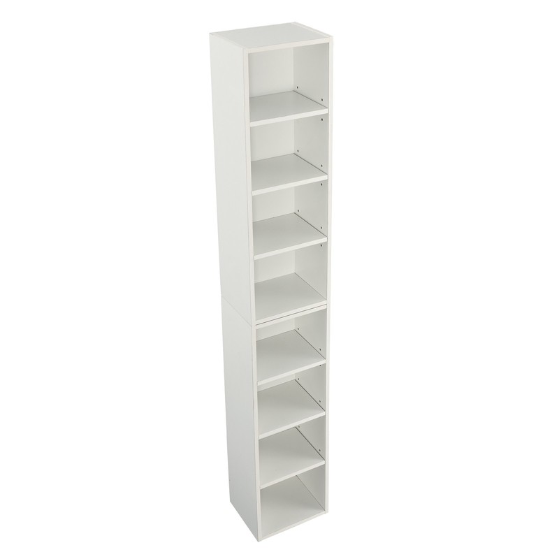 Multi-functional 8-layer storage cabinet - white, adjustable bookshelf gallery