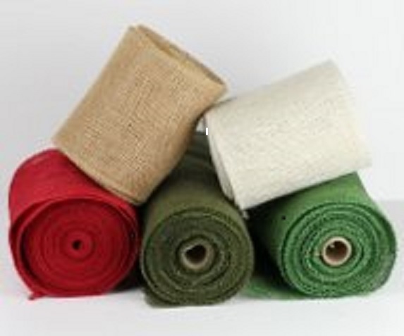 4" Burlap Ribbon 10 Yard Roll Finished Edges (5 colors)