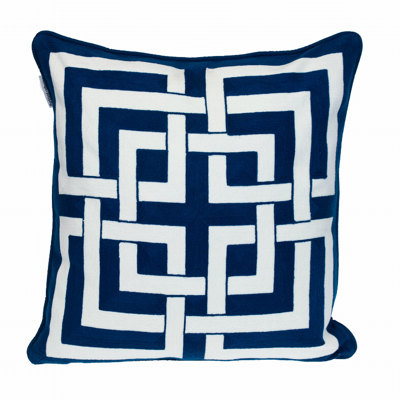 Parkland Collection Transitional Interlocking 20" x 20" Pillow Blue 20" x 20" gallery