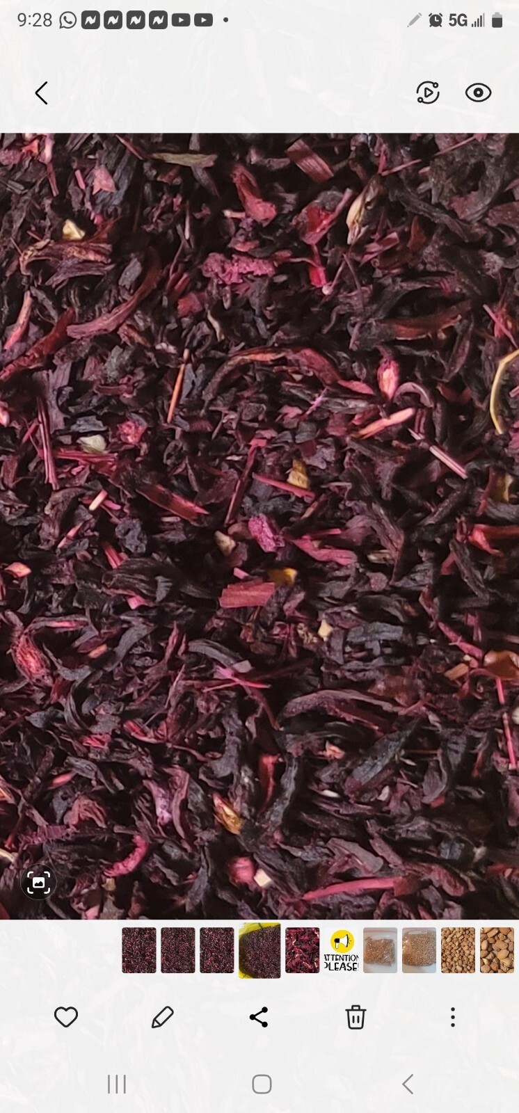 Hibiscus Flower Organic Dried Cut ~ Hibiscus Sabdariffa ~ 100% Premium gallery