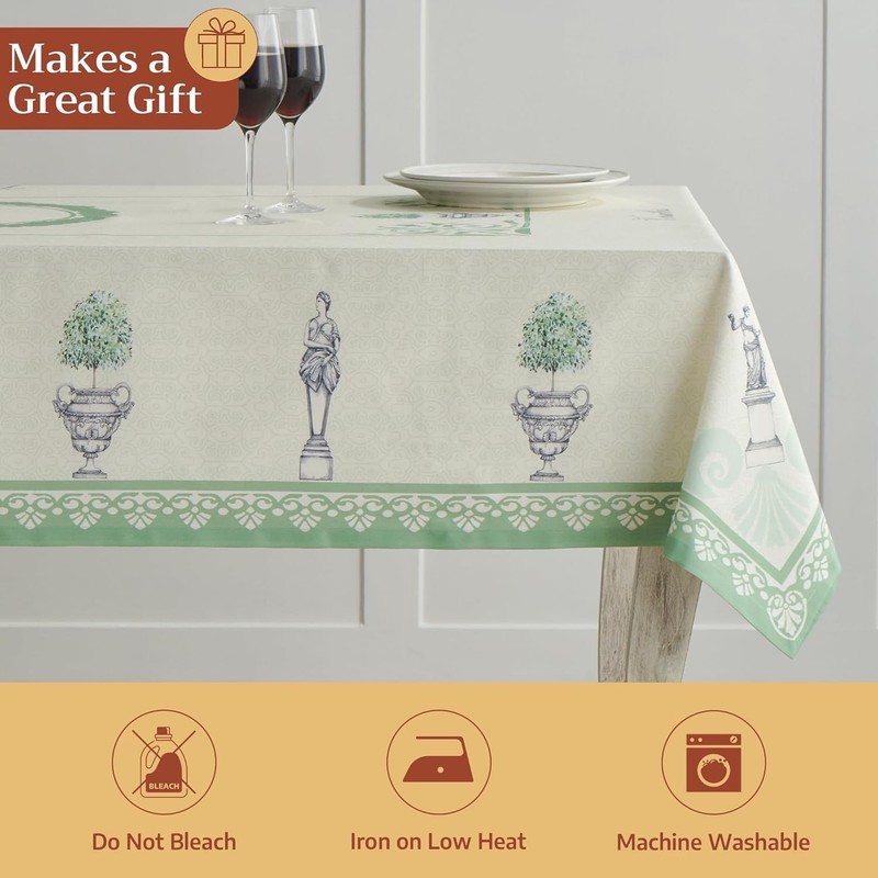 Elegant 100% Cotton Rectangular Tablecloth 60 x 90 Inches - Perfect for Dining gallery