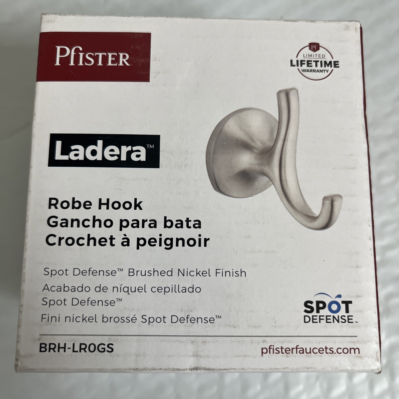 Pfister Ladera Robe Hook in Spot Defense Brushed Nickel gallery