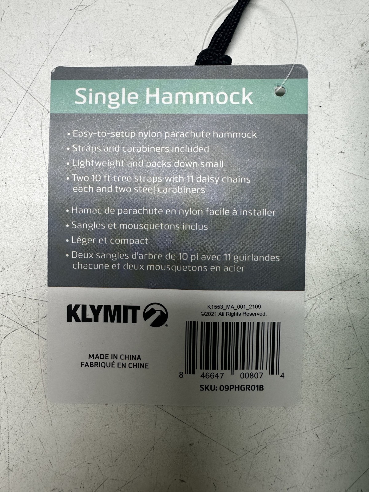 Klymit Single Hammock TEAL NEW gallery