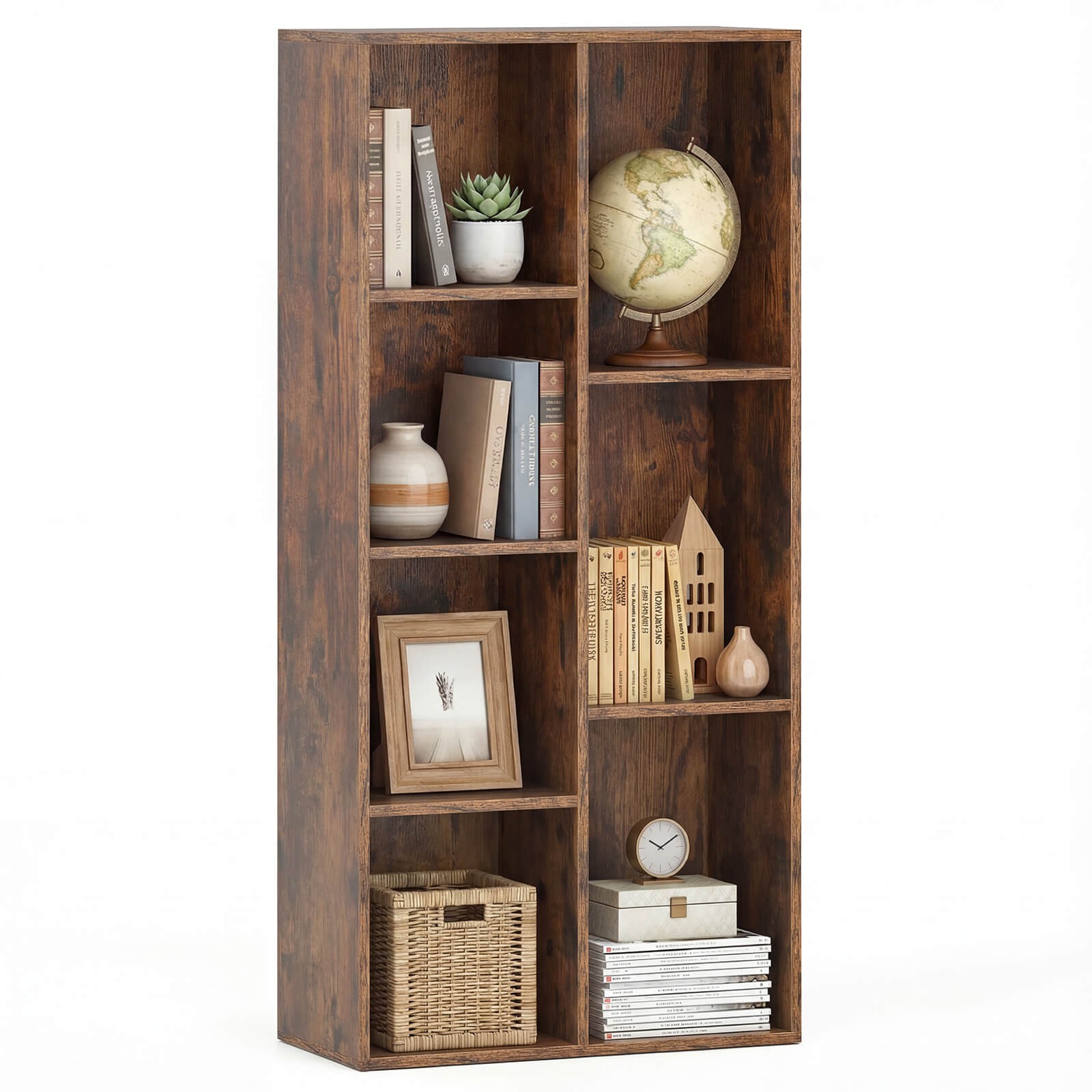 7-Cube Bookcase, Vertical or Horizontal Freestanding Bookshelf w/7 Compartments gallery