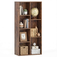 7-Cube Bookcase, Vertical or Horizontal Freestanding Bookshelf w/7 Compartments