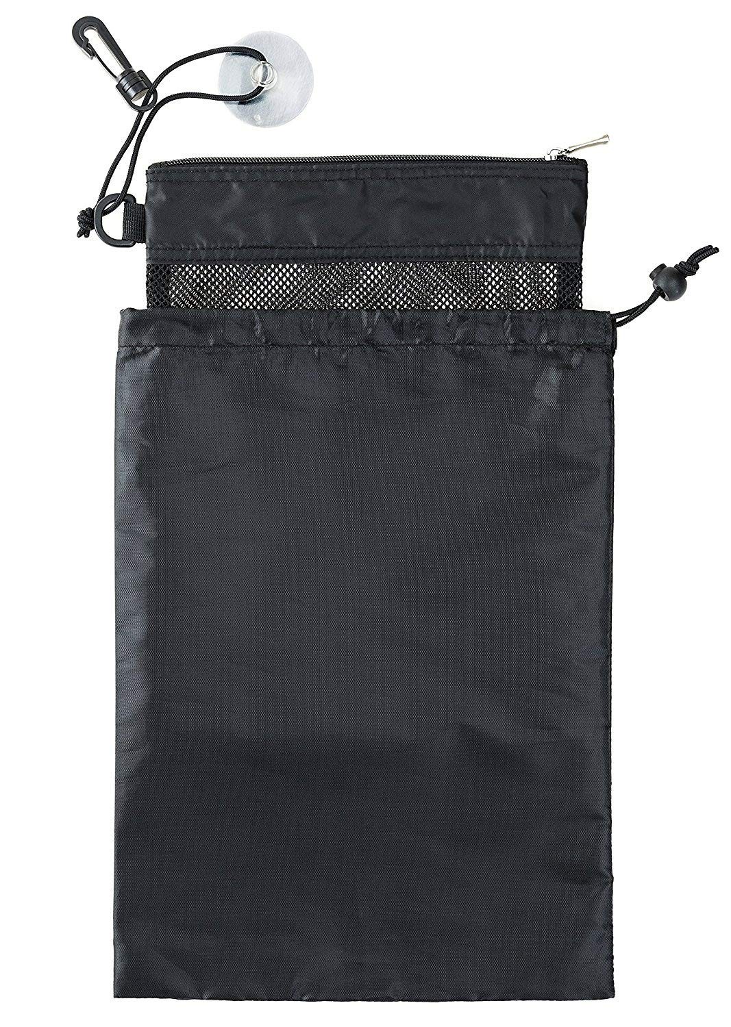 Shower Caddy Tote Mesh Toiletry Organizer 12L x 9W Lightweight Black Compact gallery