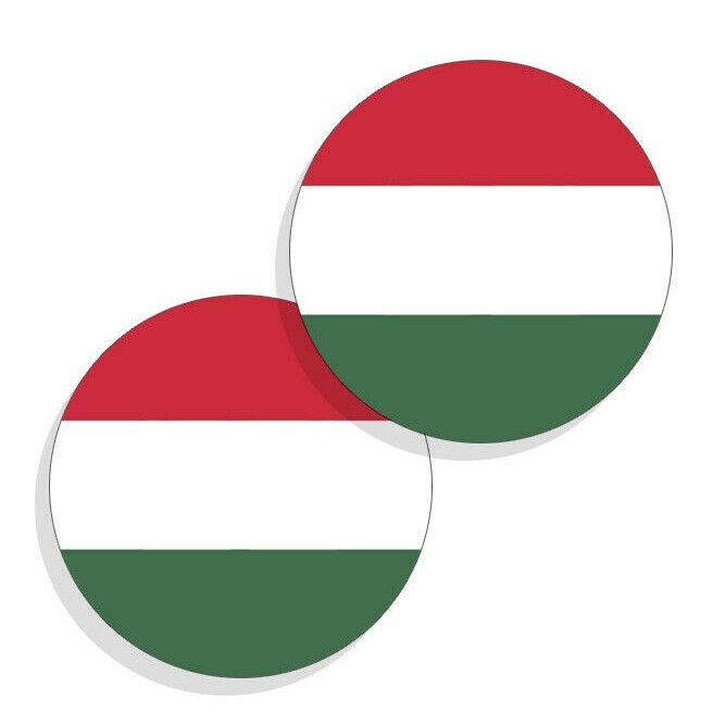 Hungary Flag Stickers Flag Decals Vinyl Round Indoor Outdoor Circles 4 pack gallery