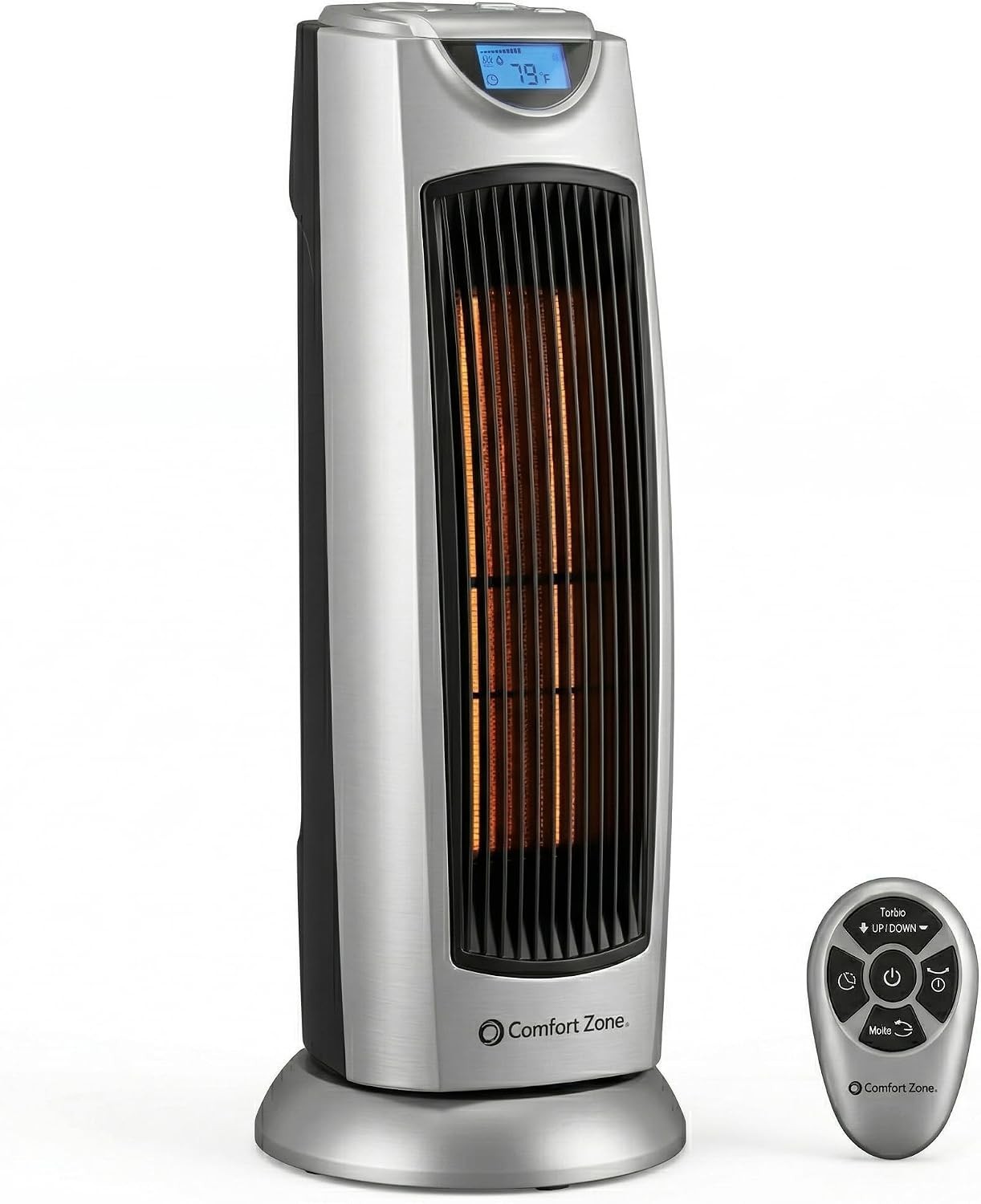 Comfort Zone CZ499R Ceramic Tower Heater 1500W Oscillating Remote Digital Thermo gallery