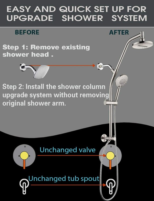 Rain shower head combo with high pressure handheld Shower head, BSB2700-02 gallery