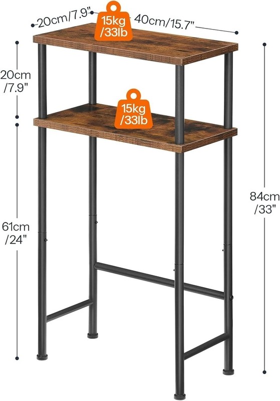 Rustic Brown and Black Console Table - 15.7" Hallway & Sofa Table with Storage gallery