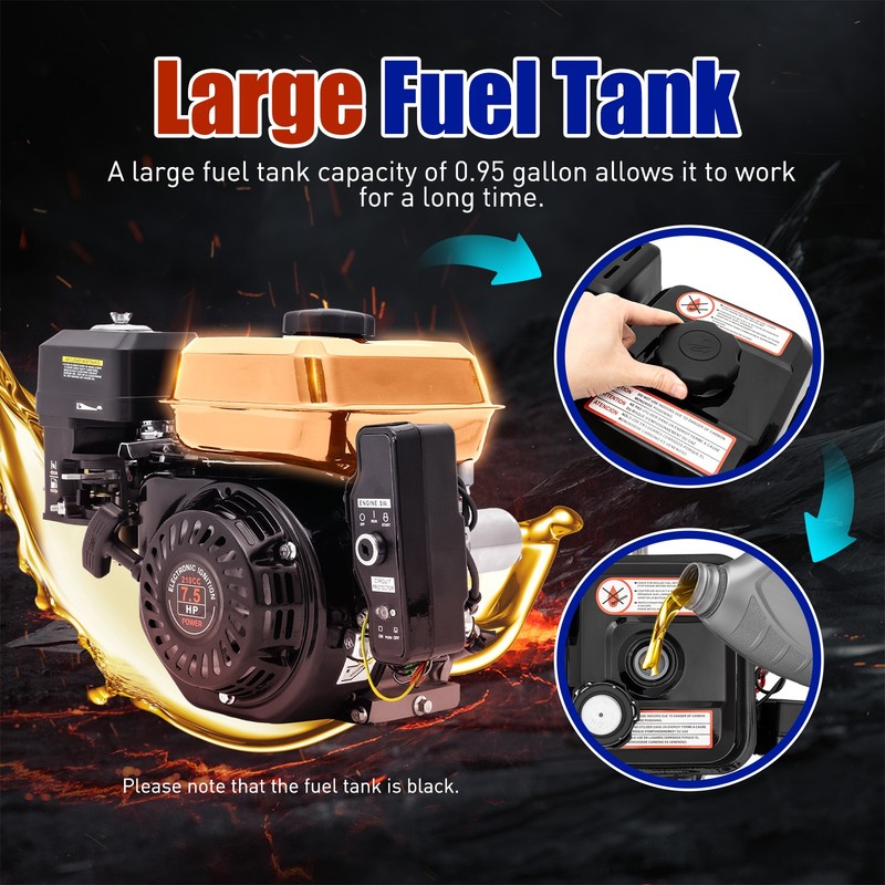 212cc 7.5 HP Electric Start Horizontal Engine Go Kart Gas Engine Motor 4-Stroke gallery