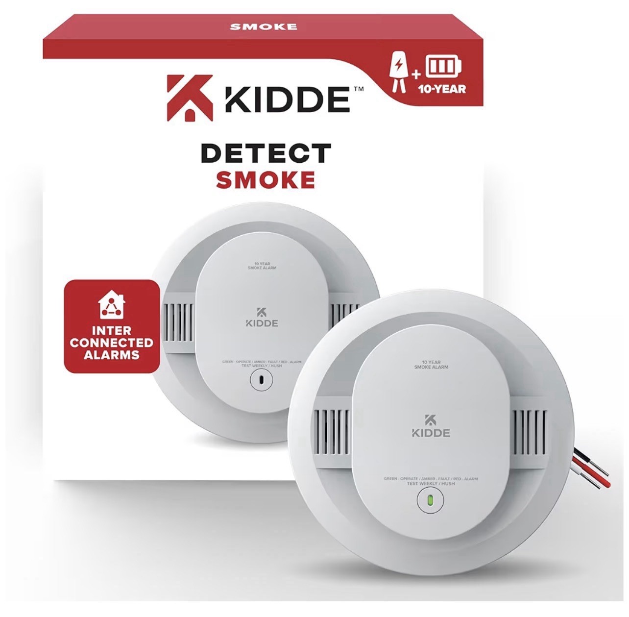 Kidde Smoke Detector Hardwired 10- Year Battery Backup 85 dB Alarm 20SA10 gallery