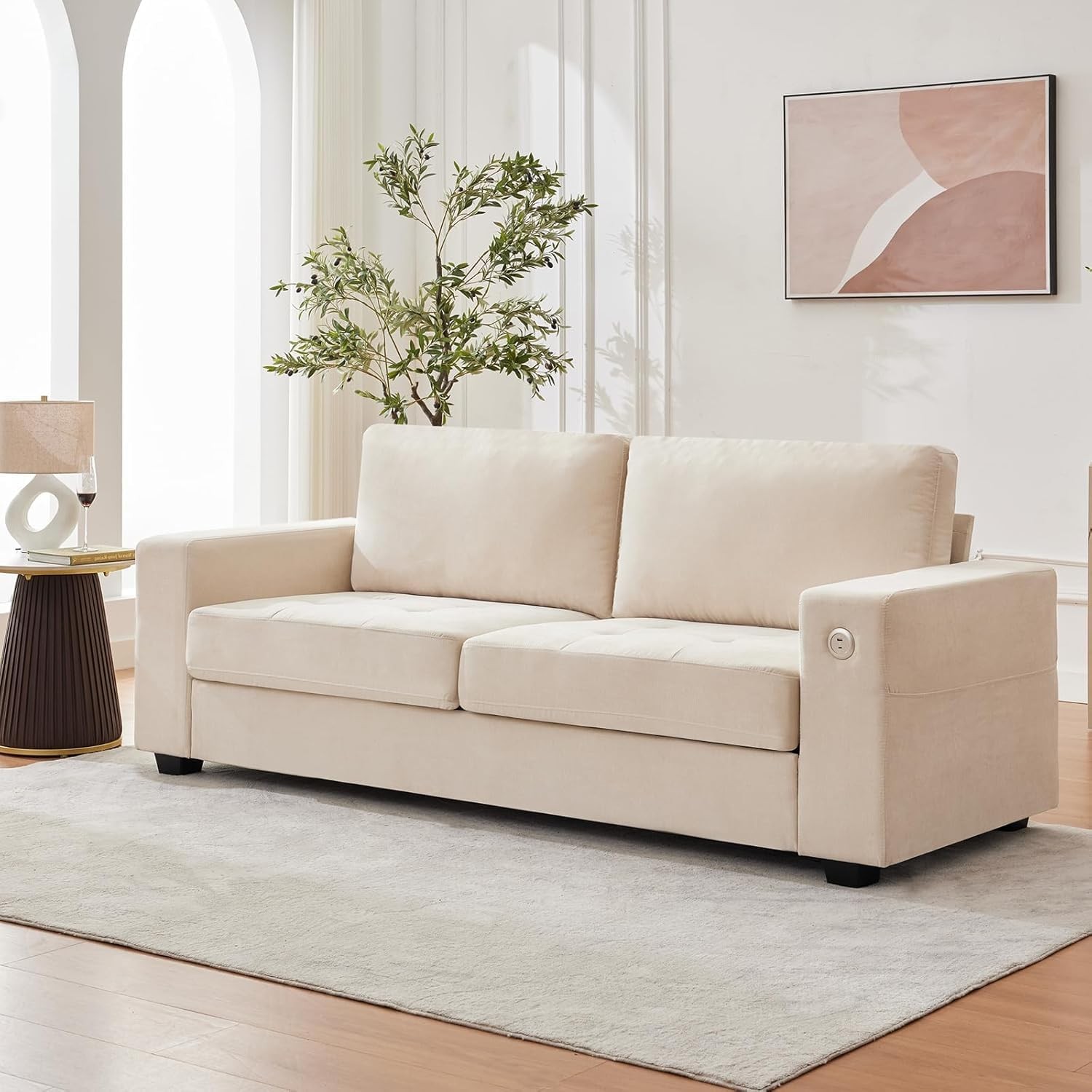 90" Oversized Sofa Comfy Deep Seat Chenille Upholstered Cloud Couch No Assembly gallery