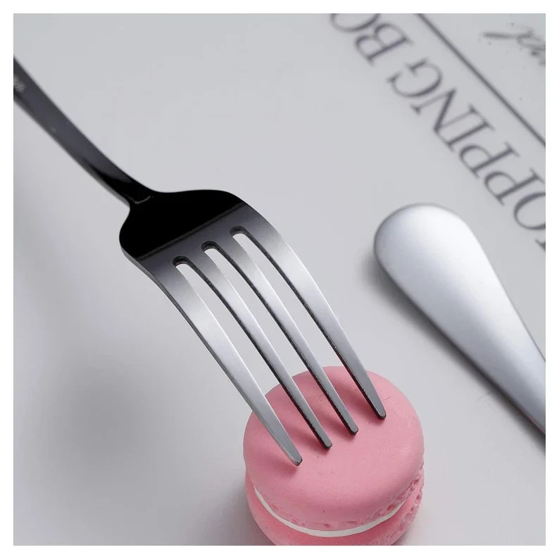 Custom Engraved Forks Black & Silver – Add Your Message Stylish Dining Gift Idea gallery