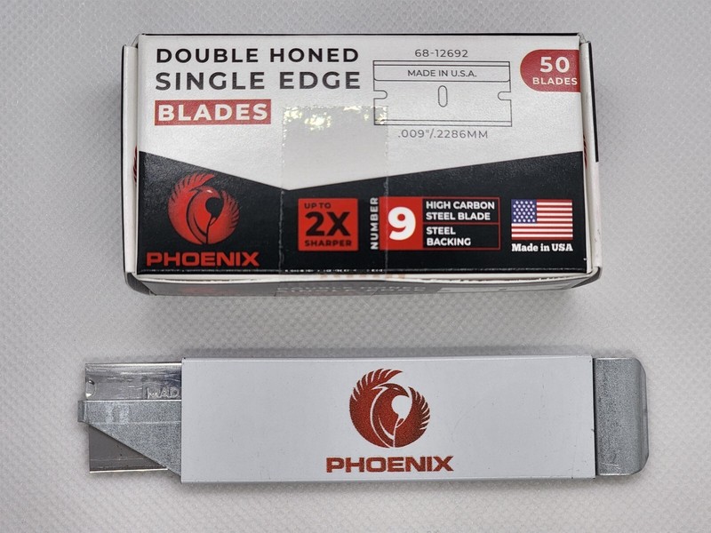 Phoenix - 50 Extra Sharp Single Edge Razor Blades - Made In USA - Double Honed gallery