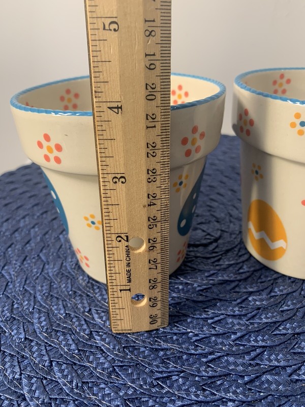 2 Easter Egg 4” Flower Pots Planters gallery