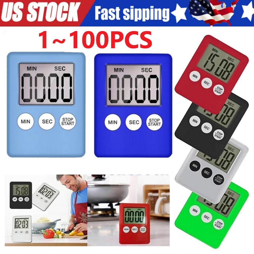 LCD Digital Kitchen Cooking Timer Count-Down Up Clock Loud Alarm Magnetic Lot