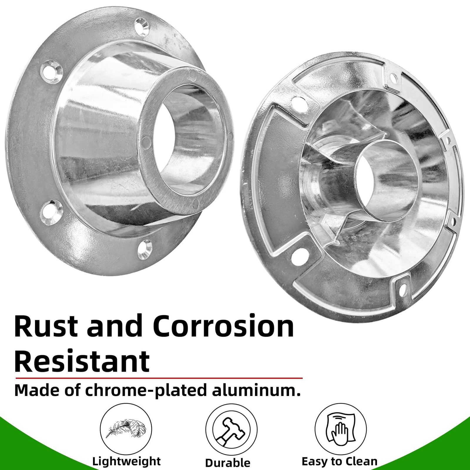 2 Pack RV Table Base Mount - 2 1/8 inch Aluminum Pedestal Sliver gallery
