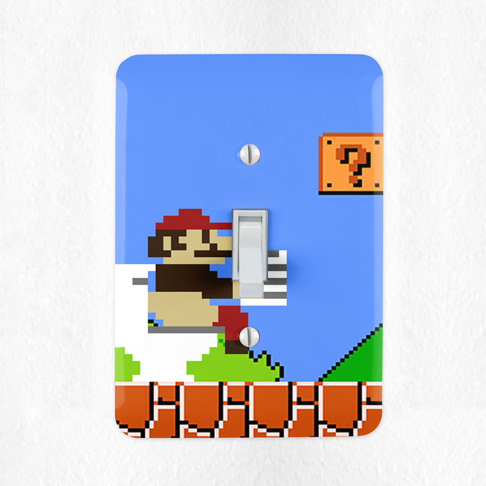 Super Mario Bros Bathroom Light Switch Cover Plate Duplex Outlet Video Games New