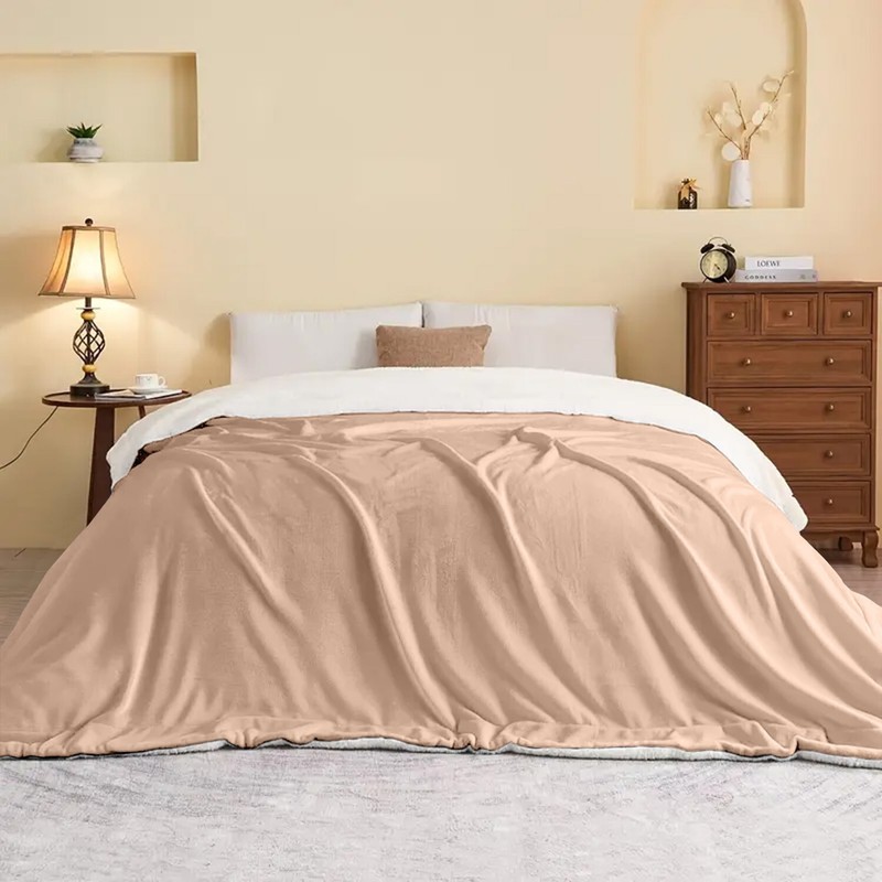 Sherpa Blankets Bed Sofa Couch Blankets Throws Light Weight Warm Twin Queen Size gallery