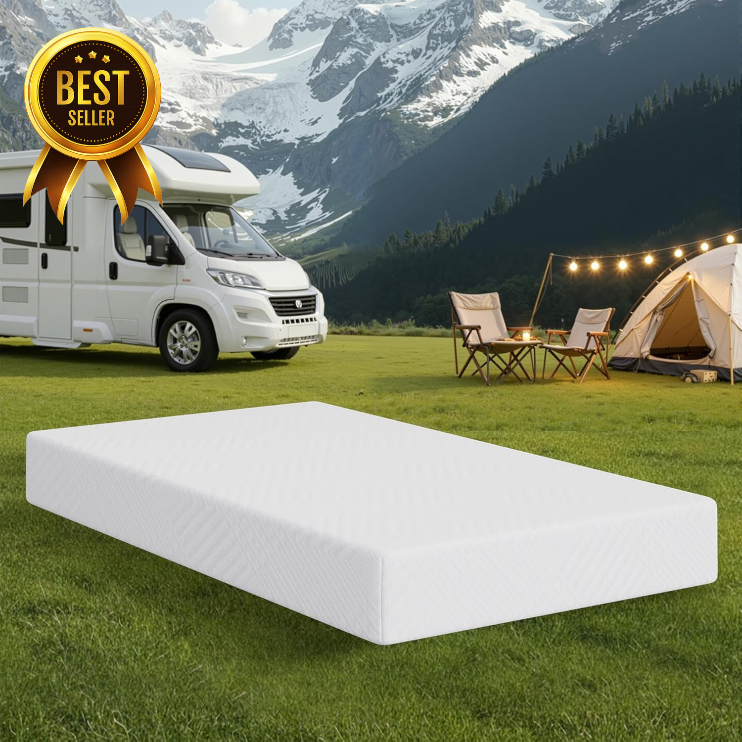 Short Queen RV Mattress 8 Inch Memory Foam Green Tea Bed in a Box 60x75 Medium gallery