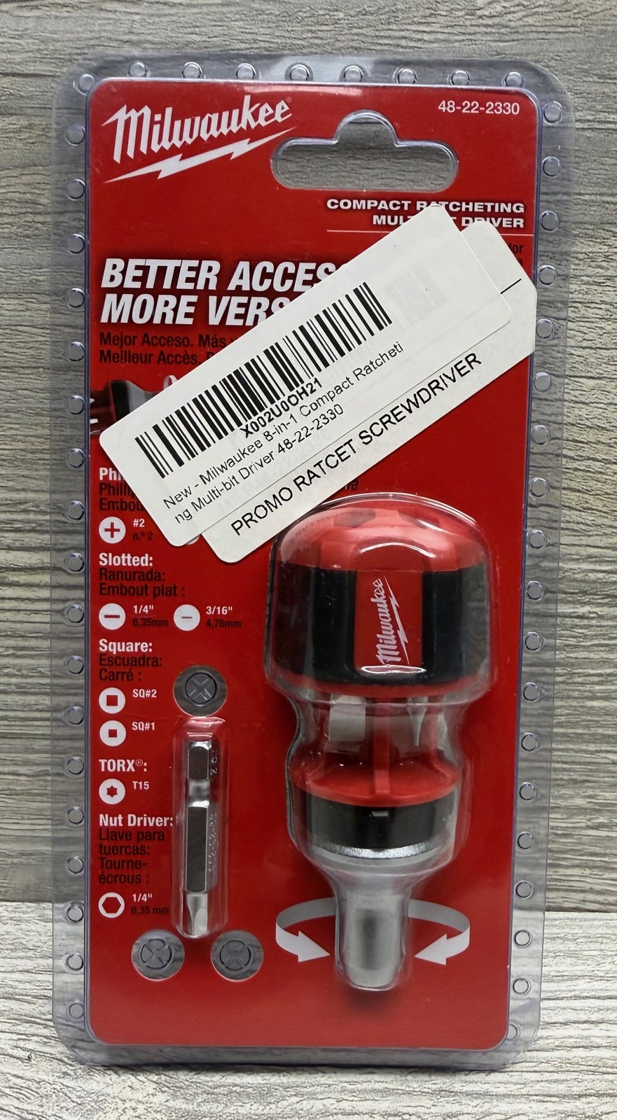 Milwaukee 8-in-1 Compact Ratcheting Multi-Bit Screwdriver Set 48-22-2330 gallery