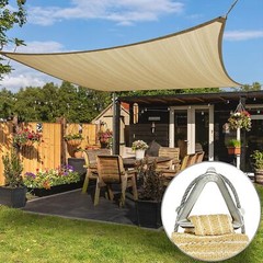 ColourTree Beige Pro Ring Custom Sun Shade Sail Canopy Cover for Patio,Rectangle