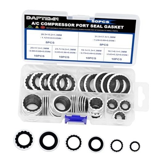 50PCS A/C Sealing Washers Assortment Kit, 6 Sizes Air 50PCS A/C O-Ring Black gallery