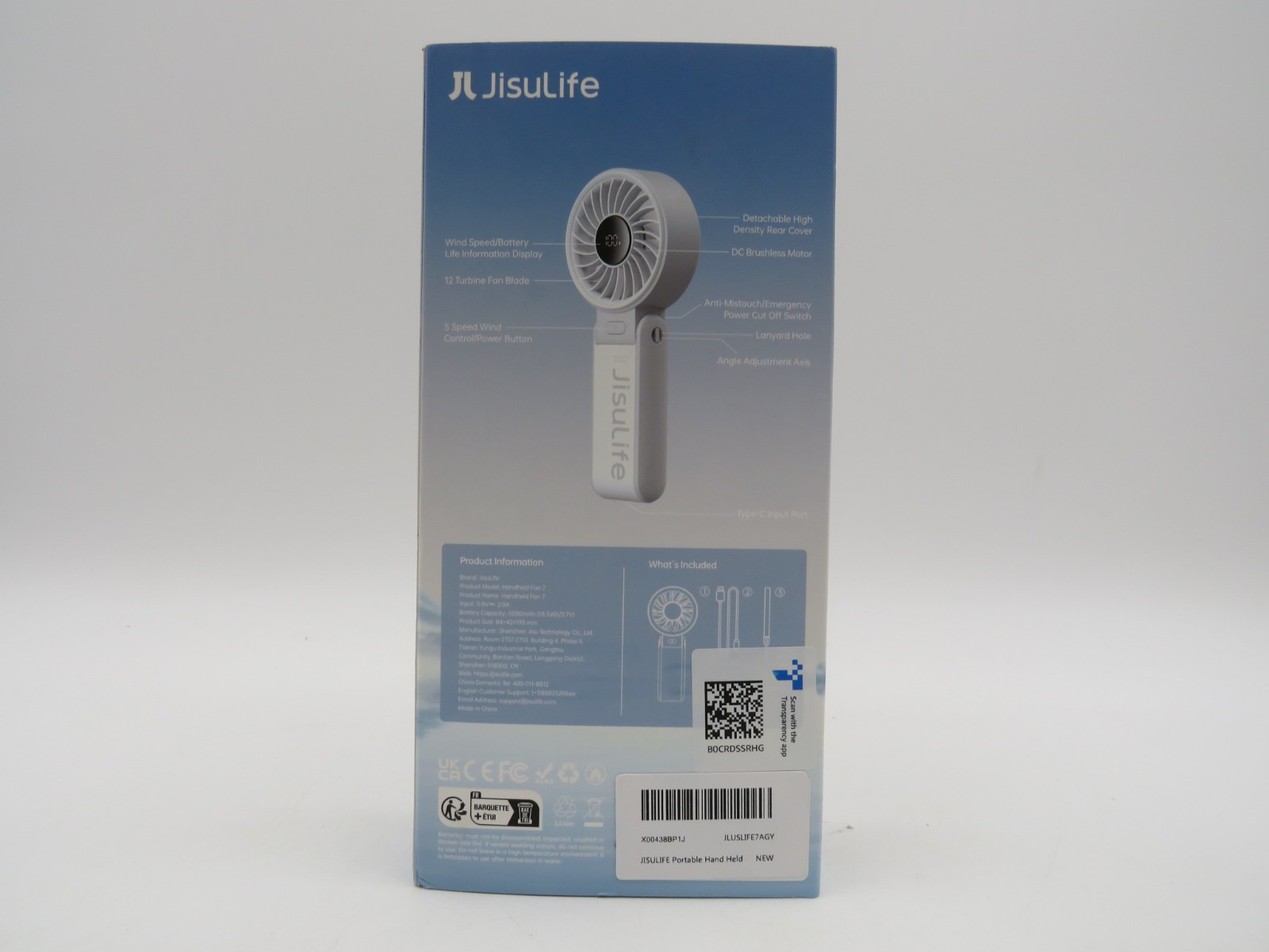 JISULIFE Foldable Portable Pocket Fan Gray NEW gallery