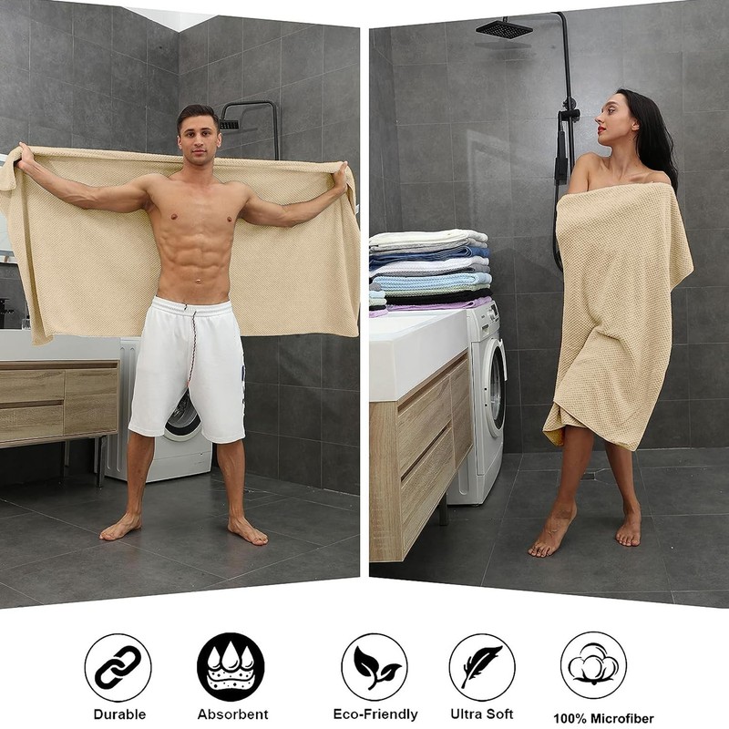 8-Piece Bath Towel Set, 2 Extra Large Bath Towel Sheets, 2 Hand Towels and 4 ... gallery