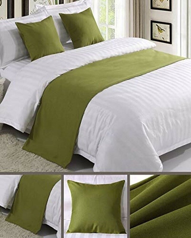 Bed Runner Cotton Blend Bed Scarf or Cushion Cover for Hotel Bedroom WeddingRoom gallery
