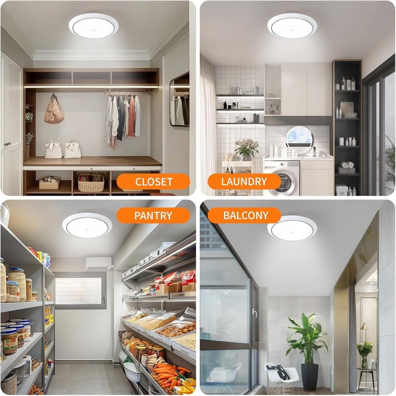 Flush Mount Ceiling Light 6500K Closet Lights, Motion Sensor Light Indoor for... gallery