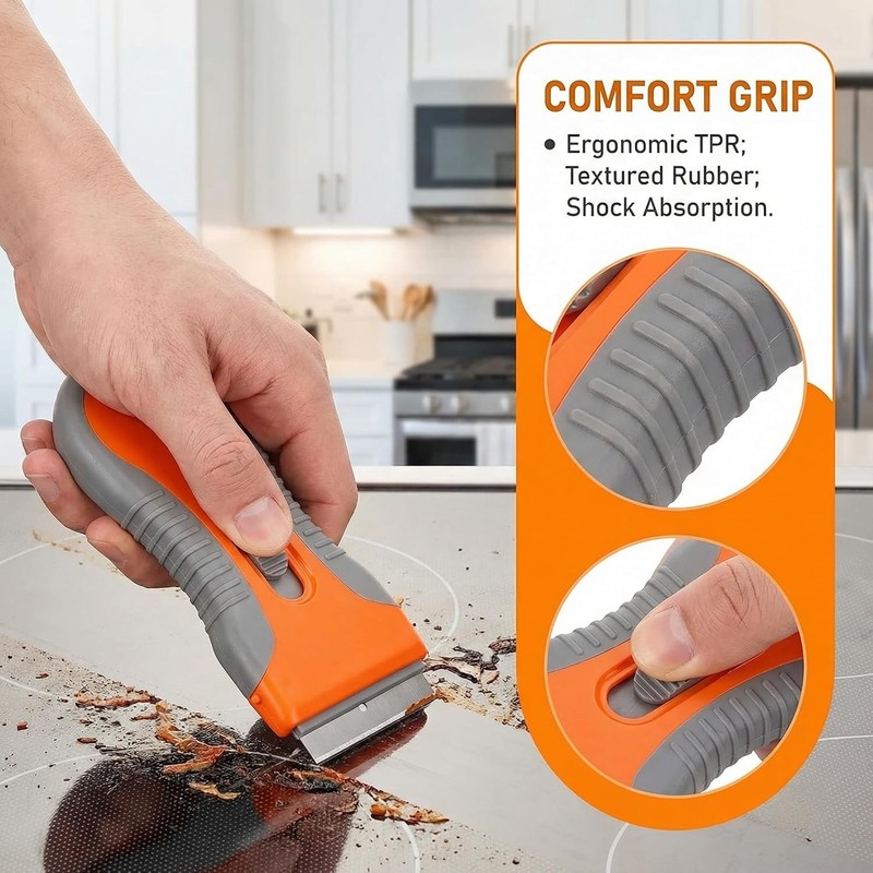 Razor Blade Scraper Tool 2 Pack with 20 Extra Blades - Retractable Glass Scraper gallery