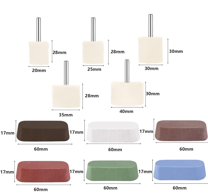Complete Polishing Kit with 19 Buffing Wheels for Aluminum and Chrome Surfaces gallery