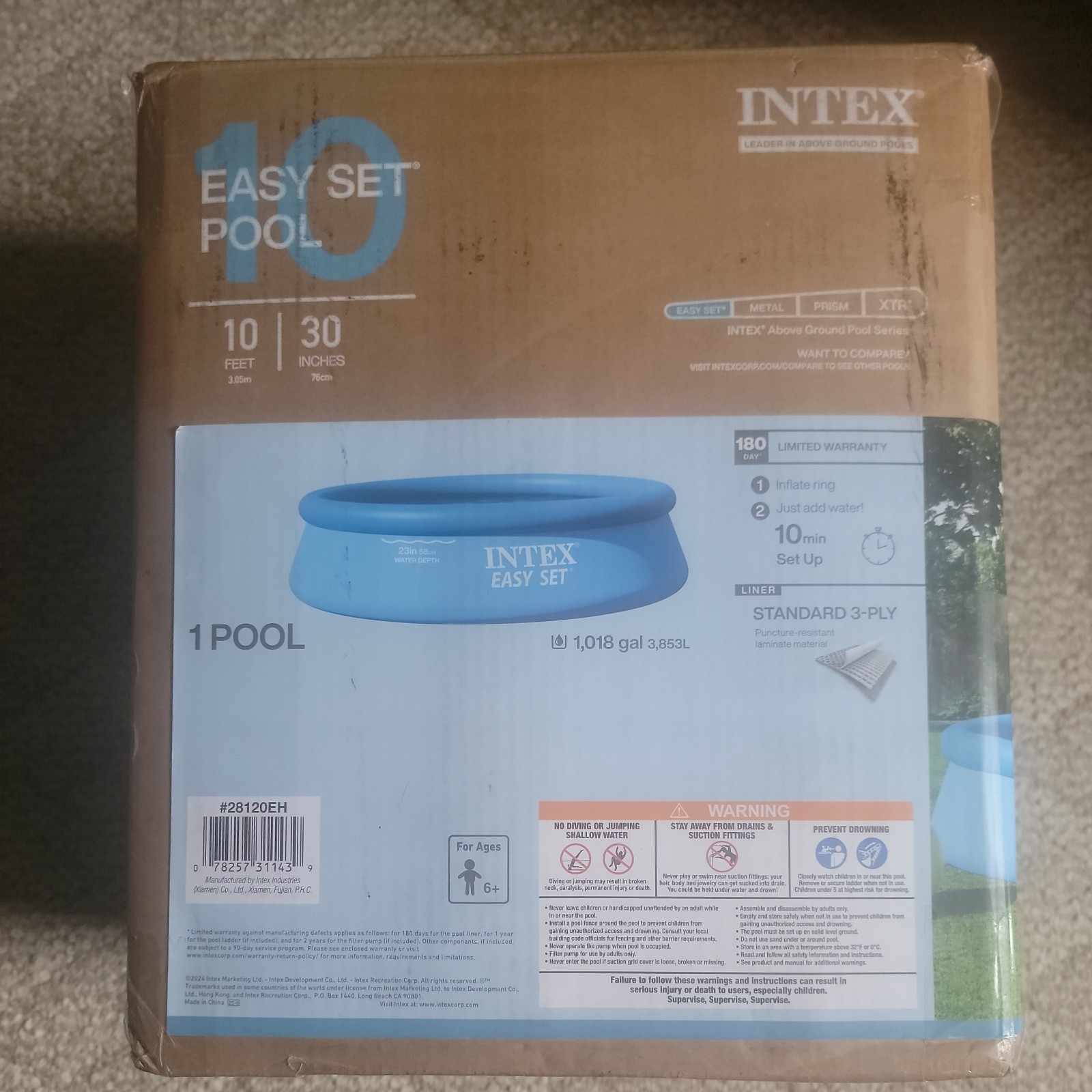 Intex Easy Set 10 FT x 30 Inch Above Ground Inflatable Round Swimming Pool ⭐⭐⭐⭐⭐ gallery