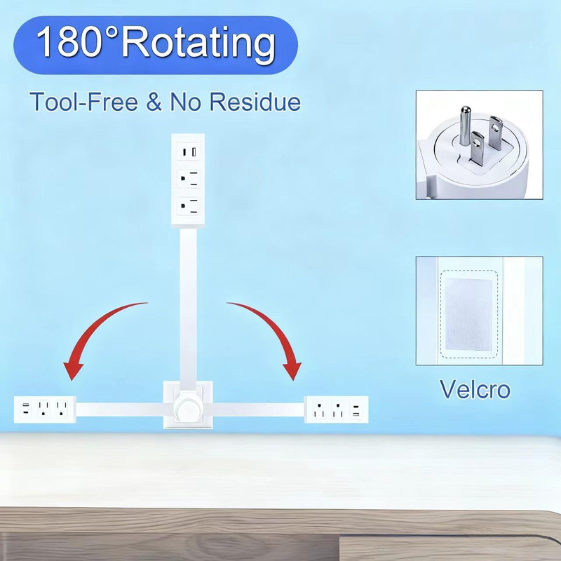 Outlet Extender,Electrical Outlet Extender Stick,Power Socket Expander,180°Rotat gallery