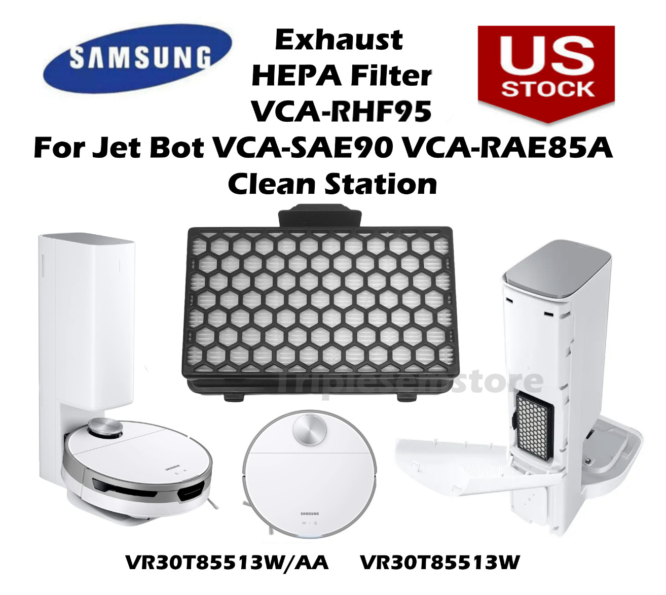 HEPA Filter VCA-RHF95 for Samsung Jet Bot + Robot Clean Station VR30T85513W/AA gallery