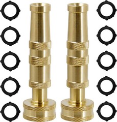 Triumpeek Solid Brass Hose Nozzle, 2 Pack 4″ Heavy Duty Brass Garden Hose Nozzle