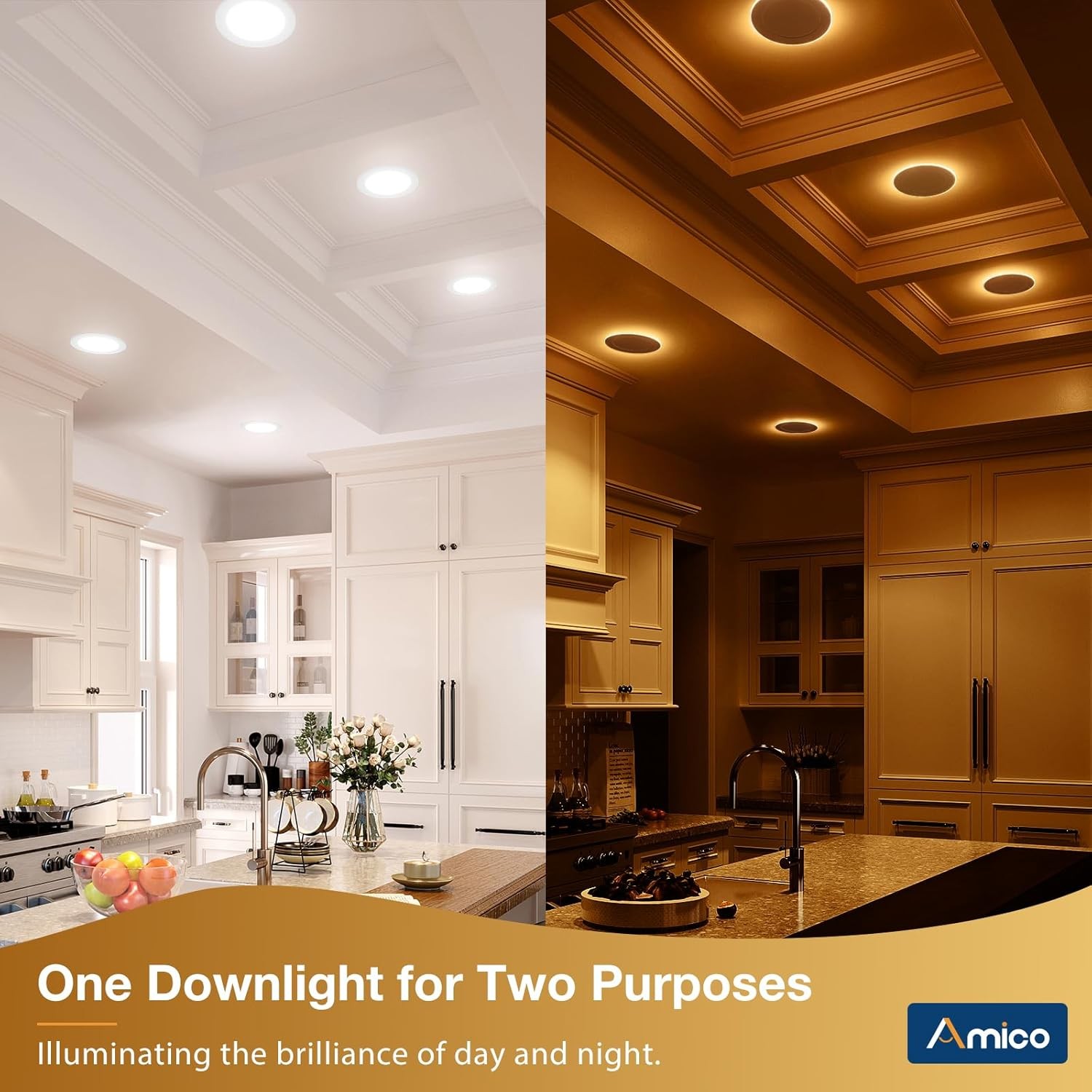 24 Pcs 6in LED Recessed Ceiling Light 5CCT 12W 1100LM Dimmable Night Light White gallery