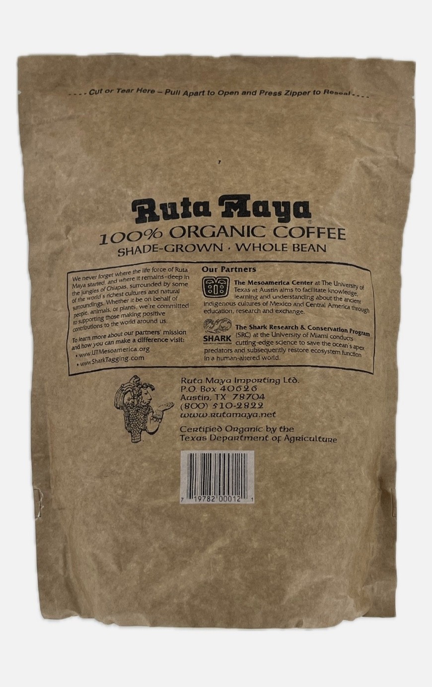 RUTA MAYA MEDIUM ROAST ORGANIC WHOLE BEAN 35.2 OZ, 2.2 LBS gallery
