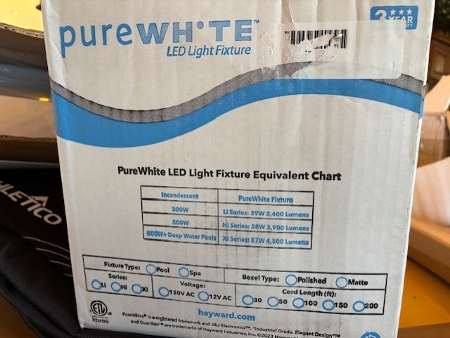 Hayward J&J Electronics PURE WHITE LED Pool & Spa Light Fixture 21101 LPL-S1W gallery