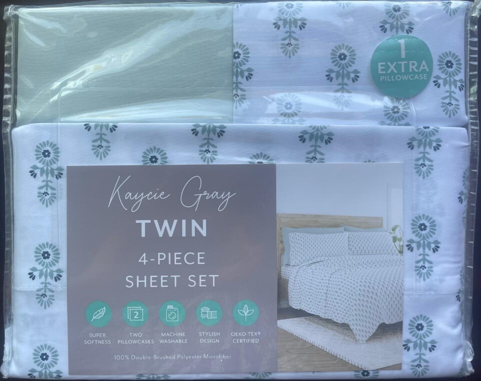 Kaycie Gray 4-Pc Twin Sheet Set Color: Boho Floral Plus 1 Extra Pillowcase gallery