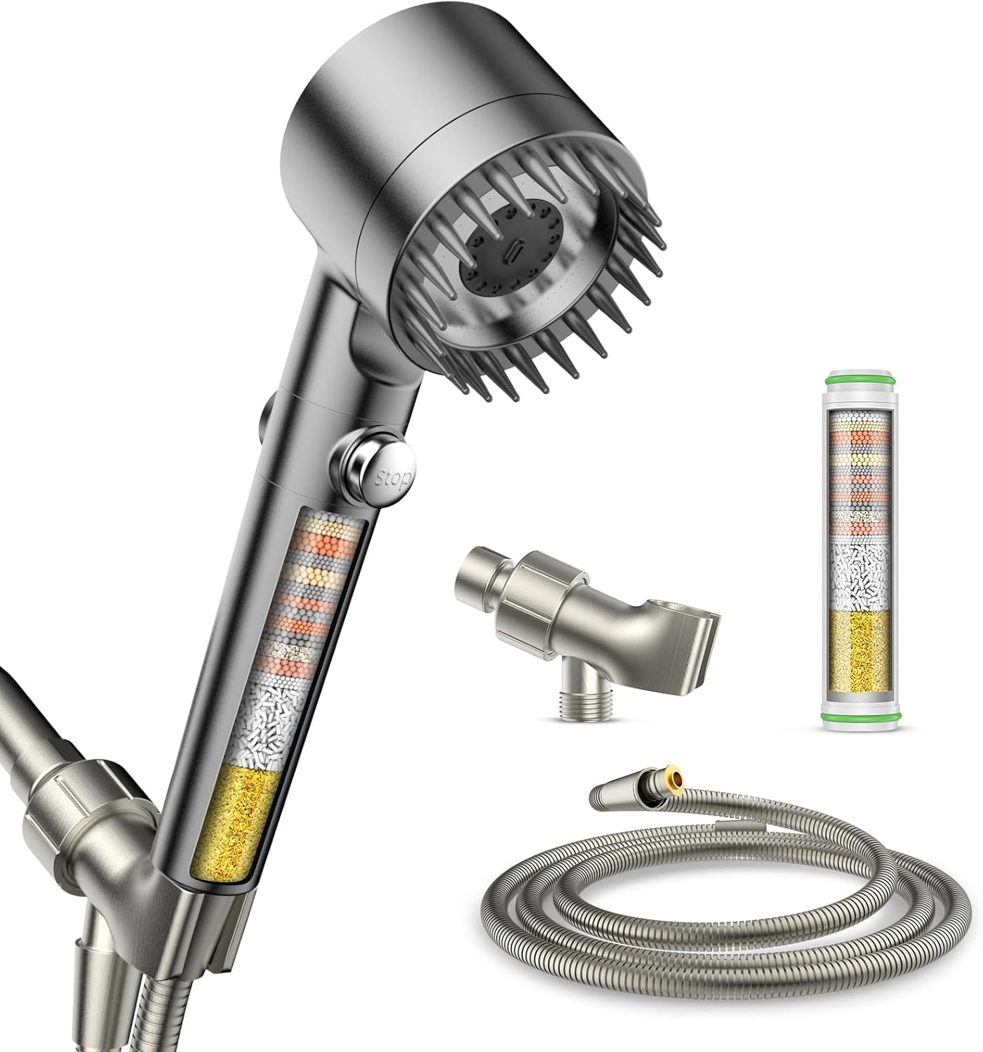 FEELSO High Pressure Shower Head with Handheld Combo, 18-Stage Filter Showerhead gallery