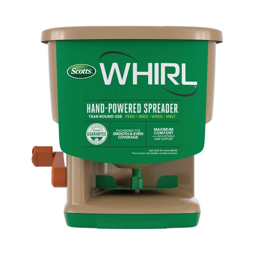 Hand-Powered Spreader for Grass Seed Fertilizer Salt Ice Melt gallery