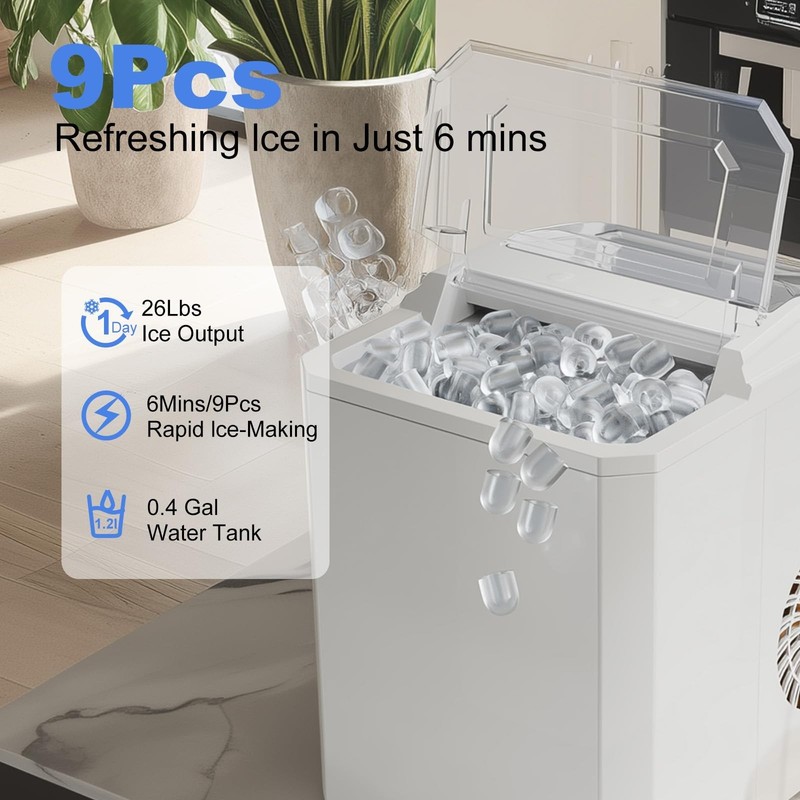 OLIXIS Ice Maker, Ice Makers Countertop with Handle, Portable Ice Machine gallery
