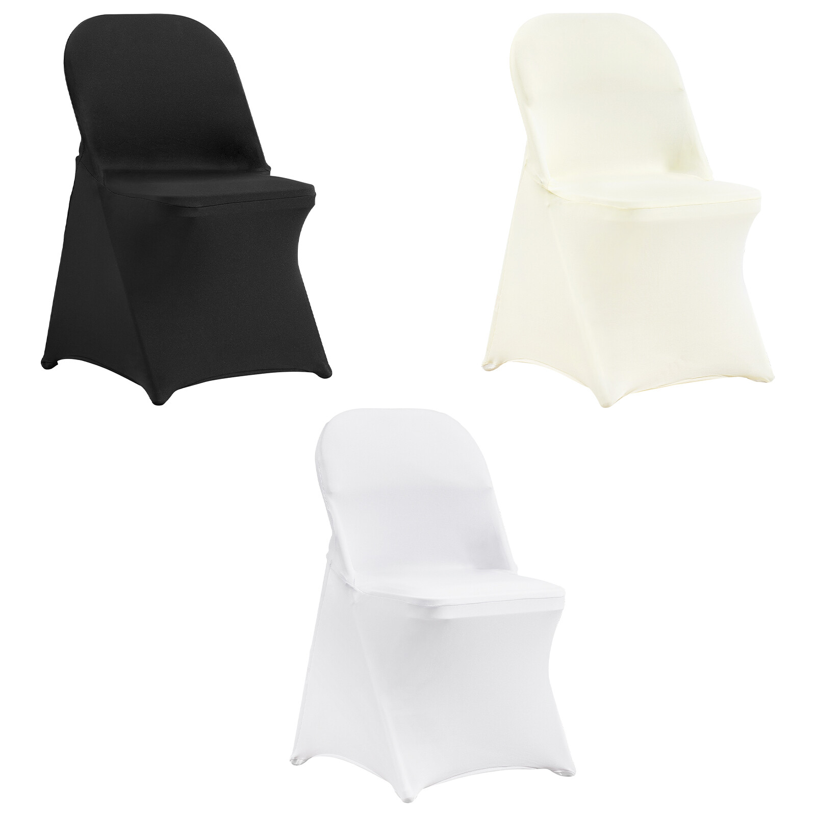 VEVOR 30/50/100PCS White Stretch Folding Chair Covers for Wedding Party Dining gallery
