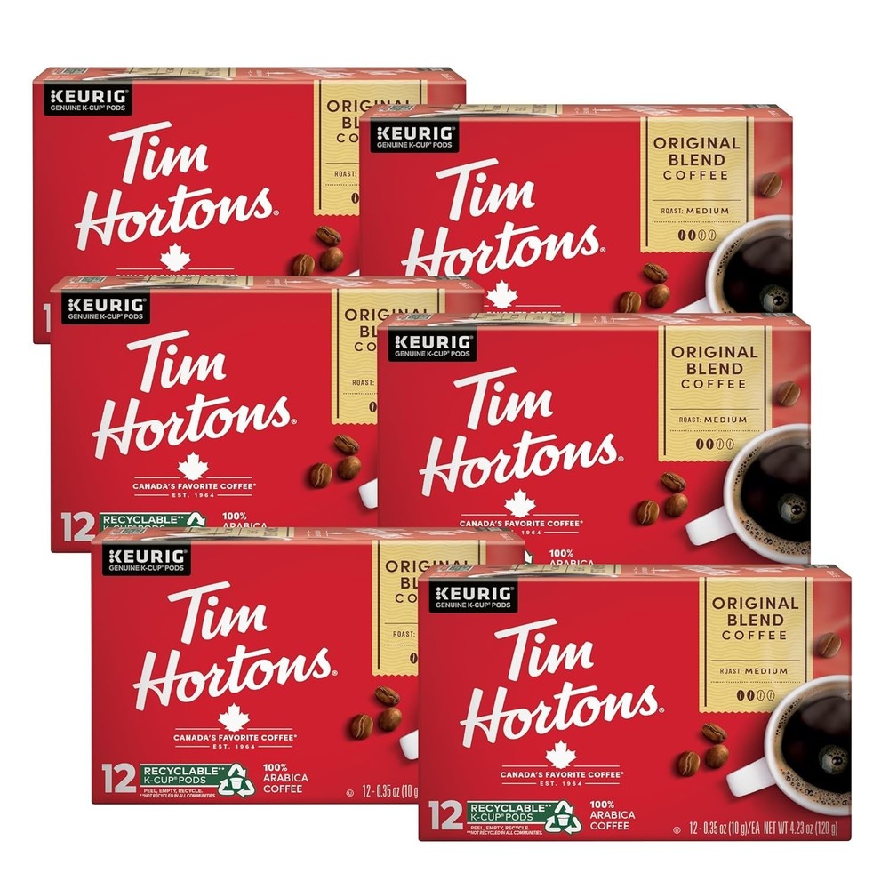Tim Hortons Original Blend Medium Roast Coffee K-Cup Pods 72ct Keurig.
