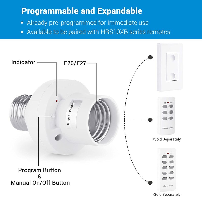 DEWENWILS Remote Control Light Socket Wireless Light Switch for Light Fixtures gallery