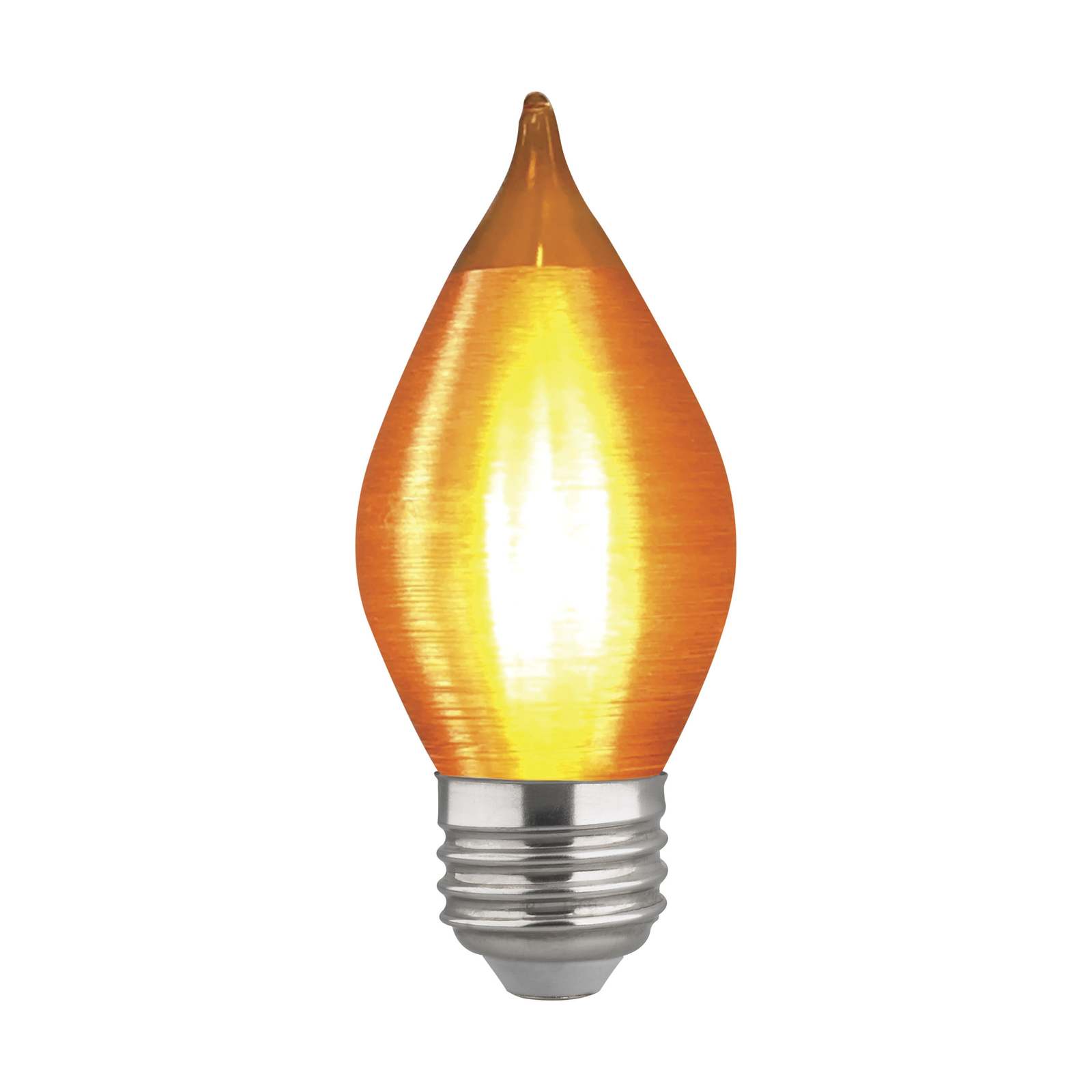 Satco S23412 4W LED Candle Light Thread Amber Satin Spun Chandelier C15 E26 Base gallery